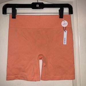 NWT High Waisted Orange Peach Biker Shorts